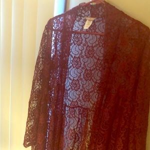 Lace burgundy sexy jacket